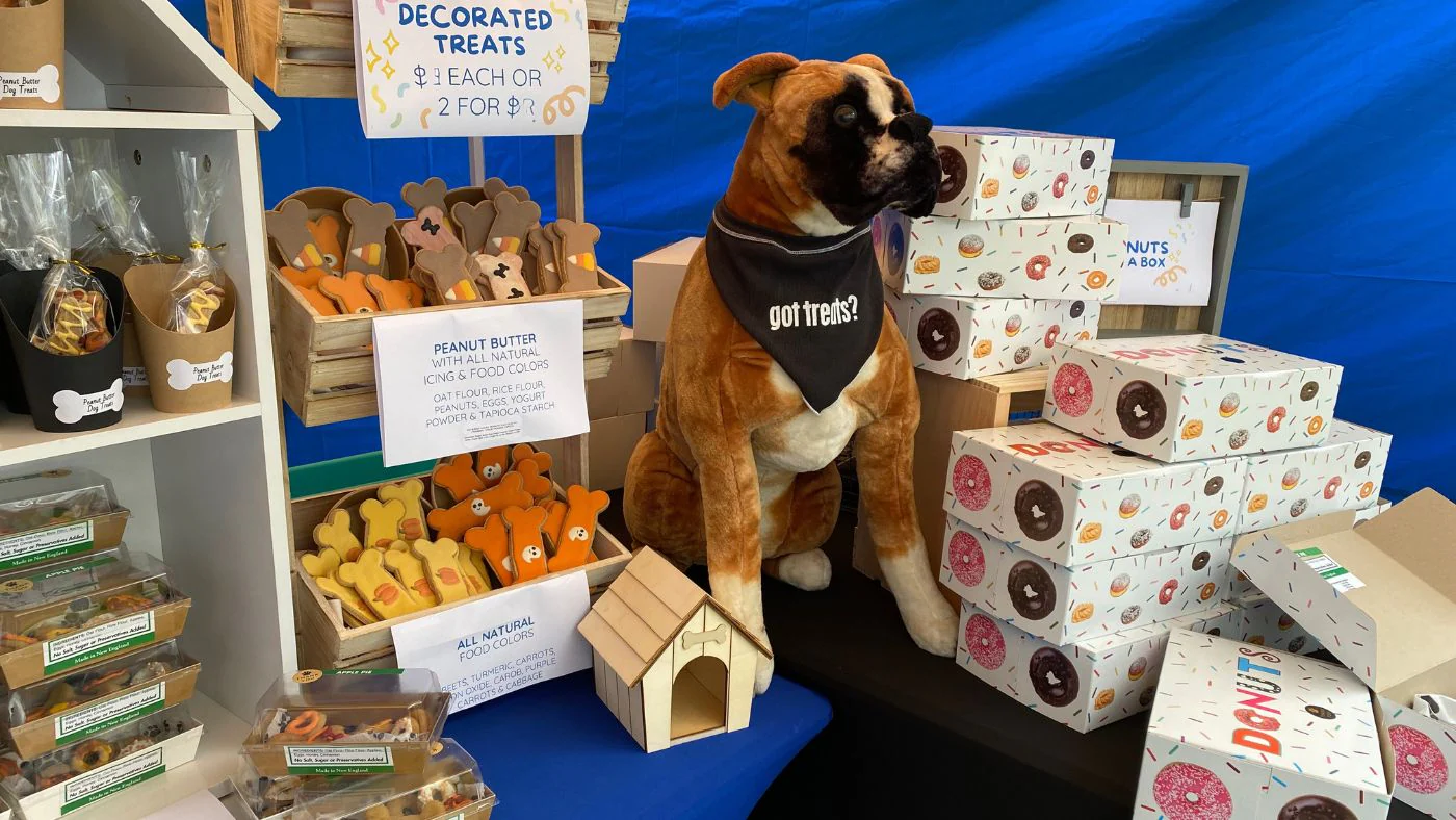 Colorful outdoor market stall
